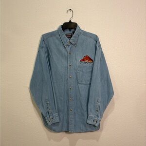 Vtg 90s Outrageous Sports Red Rocks Canyon Nevada National Park Denim Jacket L